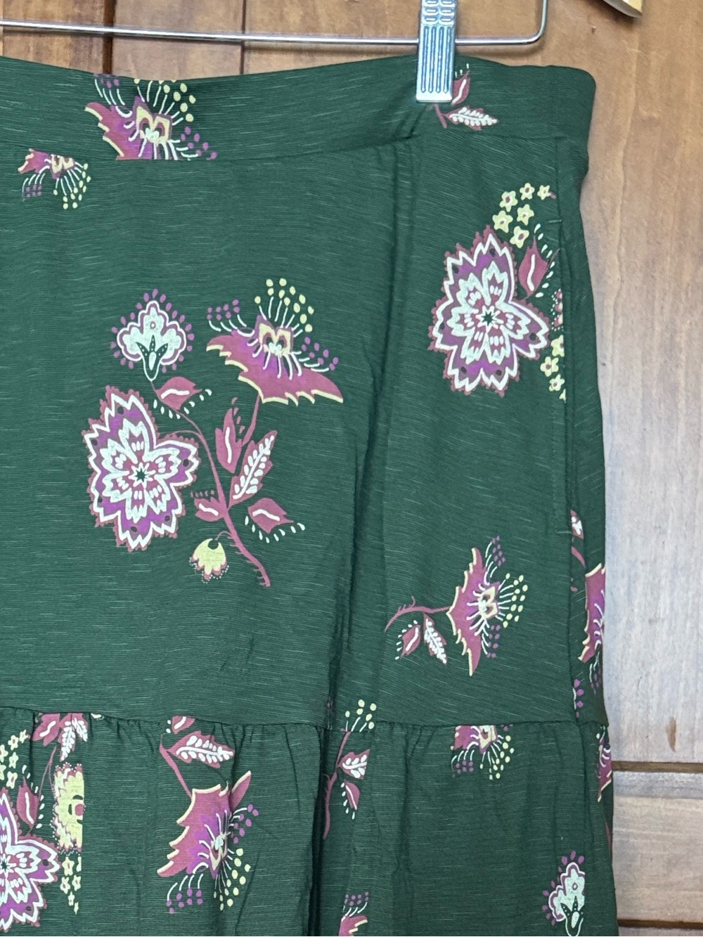 Toad & Co NEW Green Floral Tiered Maxi Skirt